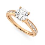 1.80 Carat Round Cut Solitaire with Accents Lab Grown Diamond Gold Ring - Image 5