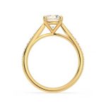 1.80 Carat Round Cut Solitaire with Accents Lab Grown Diamond Gold Ring - Image 3