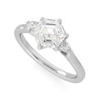 1.30 Carat Hexagon Cut Three Stone Lab Grown Diamond Ring - Image 8