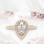 Cushion Cut Engagement Halo Lab Grown Diamond Gold Ring - Image 3