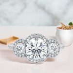 Princess Cut Three Stone Lab Grown Diamond Ring