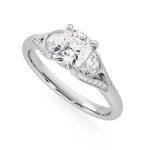 Cushion Cut Three Stone Lab Grown Diamond Ring - Image 4