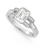 1.58 Carat Emerald Cut Solitaire with Accents Lab Grown Diamond Gold Ring - Image 8
