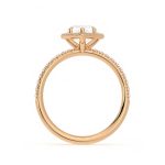 Women Wedding Radiant Cut Halo Lab Grown Diamond Gold Ring - Image 9
