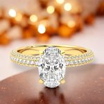 2.50 Carat Oval Cut Solitaire with Accents Lab Grown Diamond Gold Ring