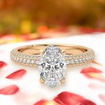2.50 Carat Oval Cut Solitaire with Accents Lab Grown Diamond Gold Ring - Image 7
