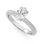 2.50 Carat Oval Cut Solitaire with Accents Lab Grown Diamond Gold Ring - Image 5