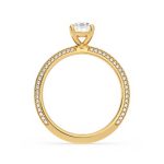 2.50 Carat Oval Cut Solitaire with Accents Lab Grown Diamond Gold Ring - Image 3