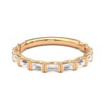 Baguette Cut Eternity Lab Grown Diamond Gold Band - Image 7