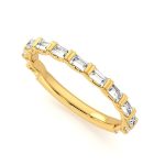 Baguette Cut Eternity Lab Grown Diamond Gold Band - Image 2
