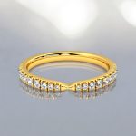 0.58 Carat Round Cut Eternity Lab Grown Diamond Gold Band