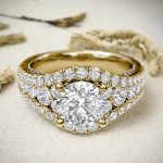 2.00 Carat Round Cut Solitaire with Accents Lab Grown Diamond Gold Ring