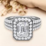1.80 Carat Emerald Cut Solitaire with Accents Lab Grown Diamond Gold Ring - Image 6
