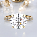 2.50 Carat Round Cut Solitaire with Accents Lab Grown Diamond Gold Ring