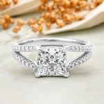 1.30 Carat Princess Cut Solitaire with Accents Lab Grown Diamond Gold Ring - Image 7