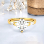 1.40 Carat Asscher Cut Solitaire with Accents Lab Grown Diamond Gold Ring