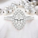 Marquise Cut Halo Lab Grown Diamond Gold Ring - Image 7