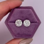 2.00 Carat Round Cut Gold Certified Lab Grown Diamond Studs