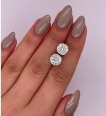 2.00 Carat Round Cut Gold Certified Lab Grown Diamond Studs - Image 2