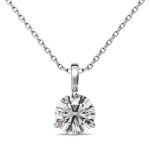 Round Solitaire Lab Grown Diamond Gold Pendant - Image 5