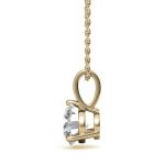 Round Solitaire Lab Grown Diamond Gold Pendant - Image 3