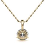 Round Solitaire Lab Grown Diamond Gold Pendant - Image 4
