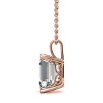 Beautiful Emerald Cut Solitaire Lab Grown Diamond Gold Pendant - Image 7