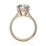 2.50 Carat Round Cut Solitaire with Accents Lab Grown Diamond Gold Ring - Image 3