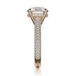 2.50 Carat Round Cut Solitaire with Accents Lab Grown Diamond Gold Ring - Image 4