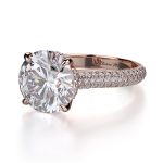 2.50 Carat Round Cut Solitaire with Accents Lab Grown Diamond Gold Ring - Image 6