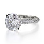 2.50 Carat Round Cut Solitaire with Accents Lab Grown Diamond Gold Ring - Image 10