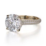 2.50 Carat Round Cut Solitaire with Accents Lab Grown Diamond Gold Ring - Image 2