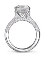 3.50 Carat Round Cut Solitaire with Accents Lab Grown Diamond White Gold Ring - Image 3