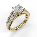 2.50 Carat Oval Cut Solitaire with Accents Lab Grown Diamond Gold Ring - Image 2