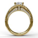 2.00 Carat Round Cut Solitaire with Accents Lab Grown Diamond Gold Ring - Image 3