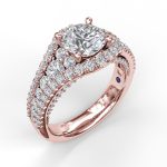 2.00 Carat Round Cut Solitaire with Accents Lab Grown Diamond Gold Ring - Image 8