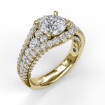 2.00 Carat Round Cut Solitaire with Accents Lab Grown Diamond Gold Ring - Image 2