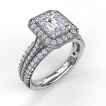 1.80 Carat Emerald Cut Solitaire with Accents Lab Grown Diamond Gold Ring - Image 7