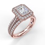 1.80 Carat Emerald Cut Solitaire with Accents Lab Grown Diamond Gold Ring - Image 5