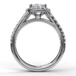 Engagement Round Cut Halo Lab Grown Diamond Gold Ring - Image 6