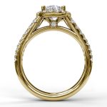 Engagement Round Cut Halo Lab Grown Diamond Gold Ring - Image 3