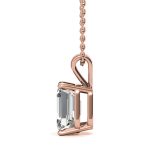 Emerald Cut Solitaire Lab Grown Diamond Gold Pendant - Image 7