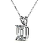 Emerald Cut Solitaire Lab Grown Diamond Gold Pendant - Image 10