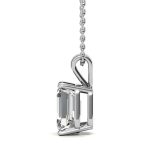 Emerald Cut Solitaire Lab Grown Diamond Gold Pendant - Image 11