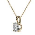 2.50  Cut Solitaire Lab Grown Diamond Gold Pendant - Image 2