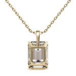 2.00 Carat Emerald Cut Solitaire Lab Grown Diamond Gold Pendant - Image 4