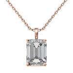 2.00 Carat Emerald Cut Solitaire Lab Grown Diamond Gold Pendant - Image 5