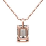 2.00 Carat Emerald Cut Solitaire Lab Grown Diamond Gold Pendant - Image 8