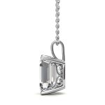 2.00 Carat Emerald Cut Solitaire Lab Grown Diamond Gold Pendant - Image 11