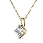 Princess Cut Solitaire Lab Grown Diamond Gold Pendant - Image 2